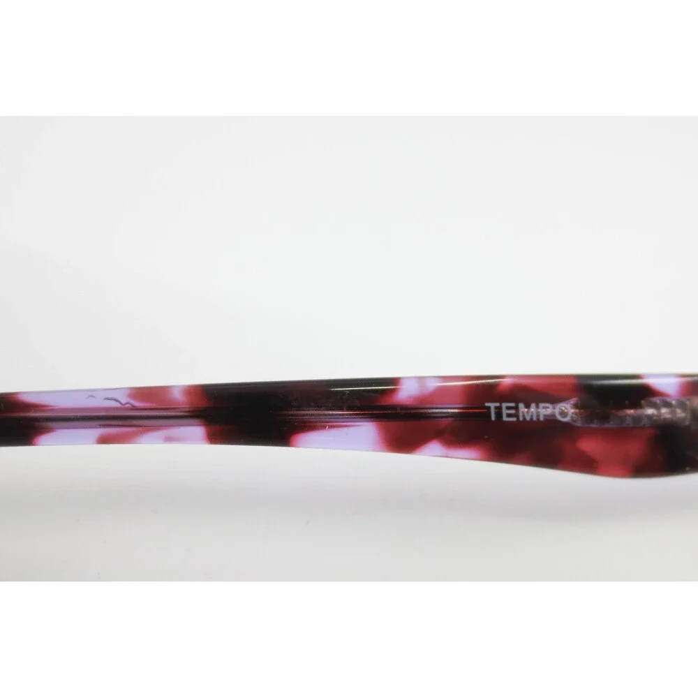 Tempo WM-5104 Purple Marbled Rectangular Eyeglasses Frames 52-16-140 Womens